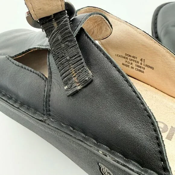 Alegria Classic Black Leather Slip-On Rocker Sole Clogs - Unisex EU 41 / Women’s - Picture 16 of 16